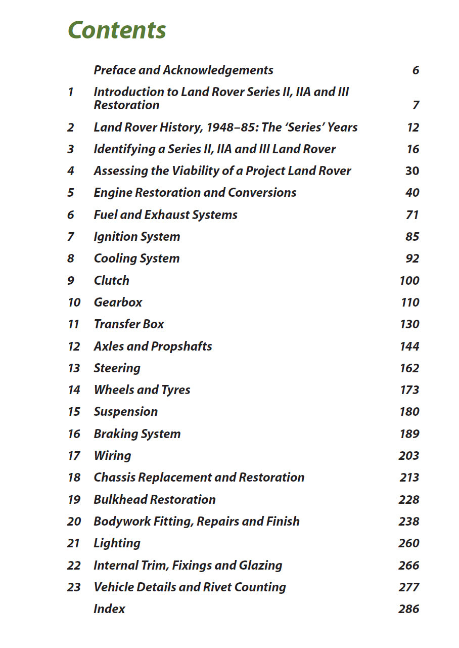 Land Rover Series II&amp;#44;IIA and III Restoration Manual