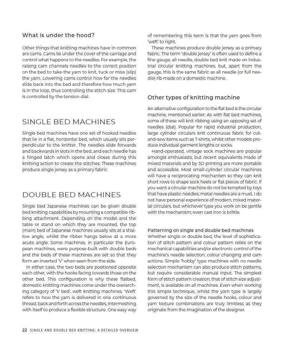 Single and Double Bed Machine Knitting