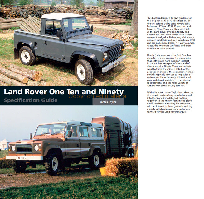 Land Rover One Ten and Ninety Specification Guide