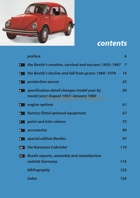 VW Beetle Specification Guide 1968-1980