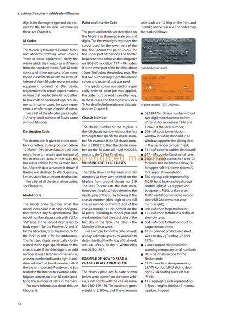 VW Transporter and Microbus Specification Guide 1967-1979