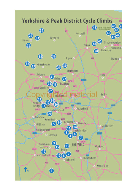 50 Classic Cycle Climbs: Yorkshire &amp; Peak District