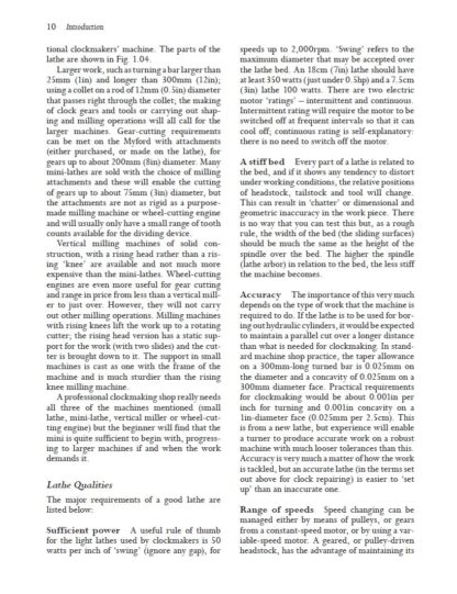 Using the Engineer’s Lathe in Clockmaking