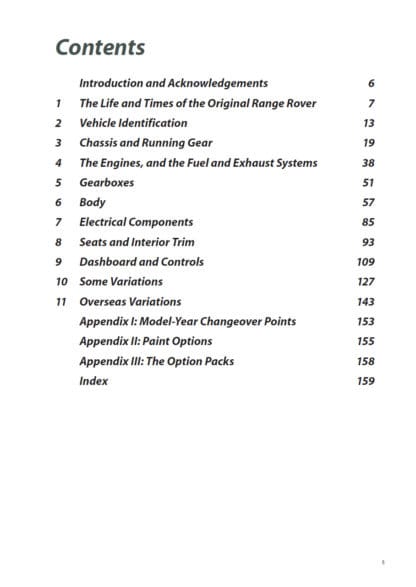 Range Rover Specification Guide