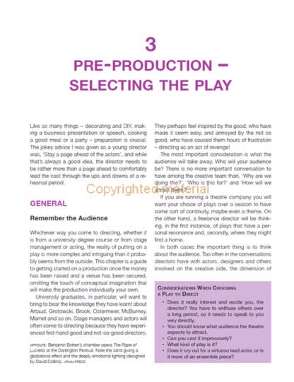 Directing for the Stage