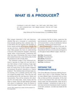 Producing for Film and Television