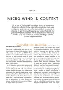 Small-Scale Wind Power Generation Small-Scale Wind Power Generation