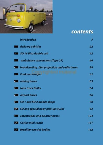 VW Bus and Pick-Up: Special Models