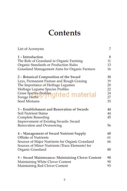 Grassland Management for Organic Farmers